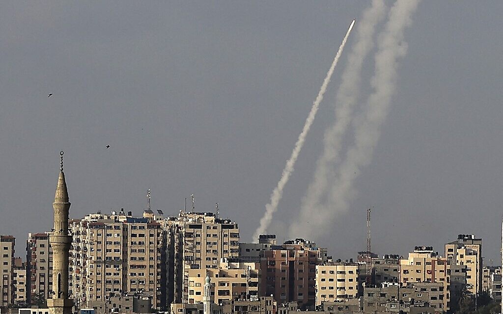 Rockets are fired from Gaza City